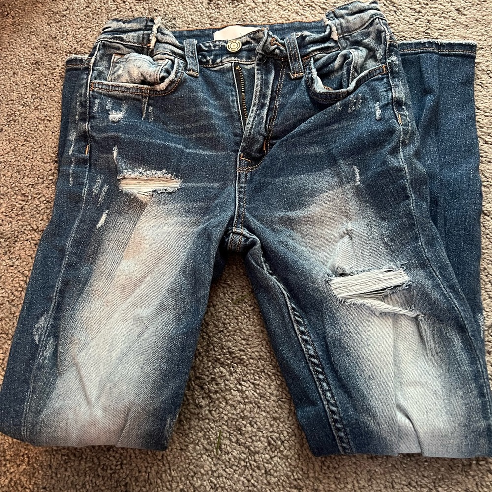 Size 25 VERVET super skinny jeans - light wash distressed. Never been worn
